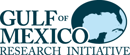 GOMRI Logo Gulf of Mexico Research Initiative Logo, blue, with an image of the Gulf